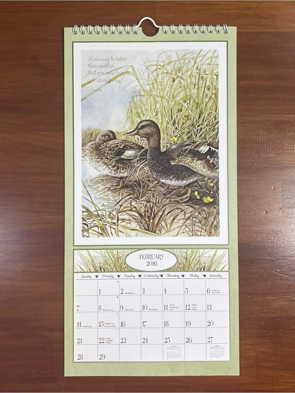 2016 The LANG Marjolein Bastin Nature’s Journal Calendar + Sleeve 15”x8”
